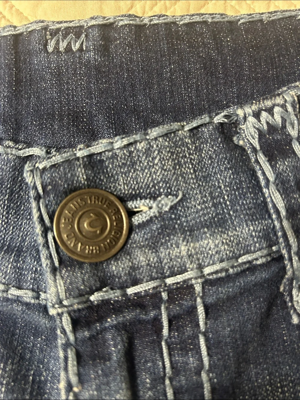 True Religion Slim Straight Faded Blue Jeans